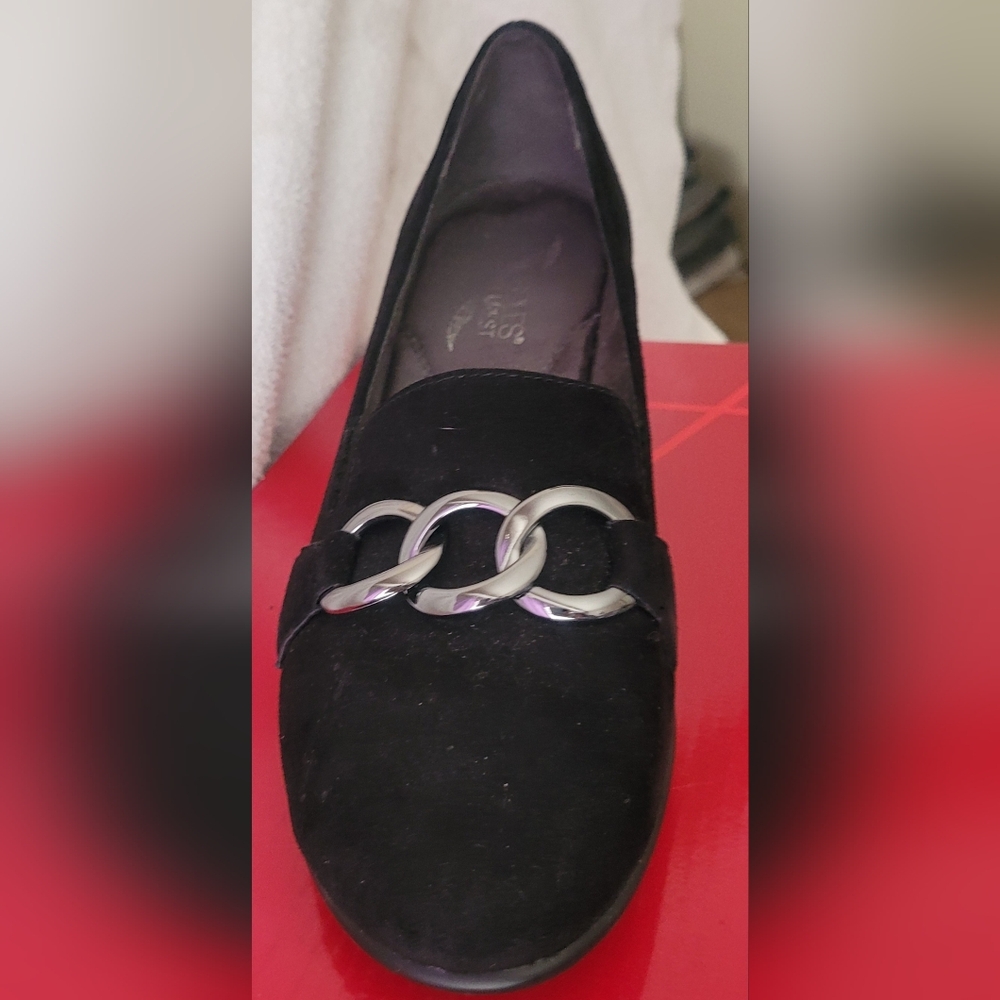 AEROSOLES Slipon, Size 8, Suede Black, Bling (4) - Picture 3 of 8